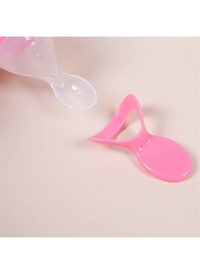Daytoyz Silicone Squeeze Bottle Spoon Baby Feeding Cereal, Rice, Supplement with Dispensing Feeder, Food Dispensing Spoon, Infant Newborn Toddler Food Supplement Set- 90ml Pink - Image 4